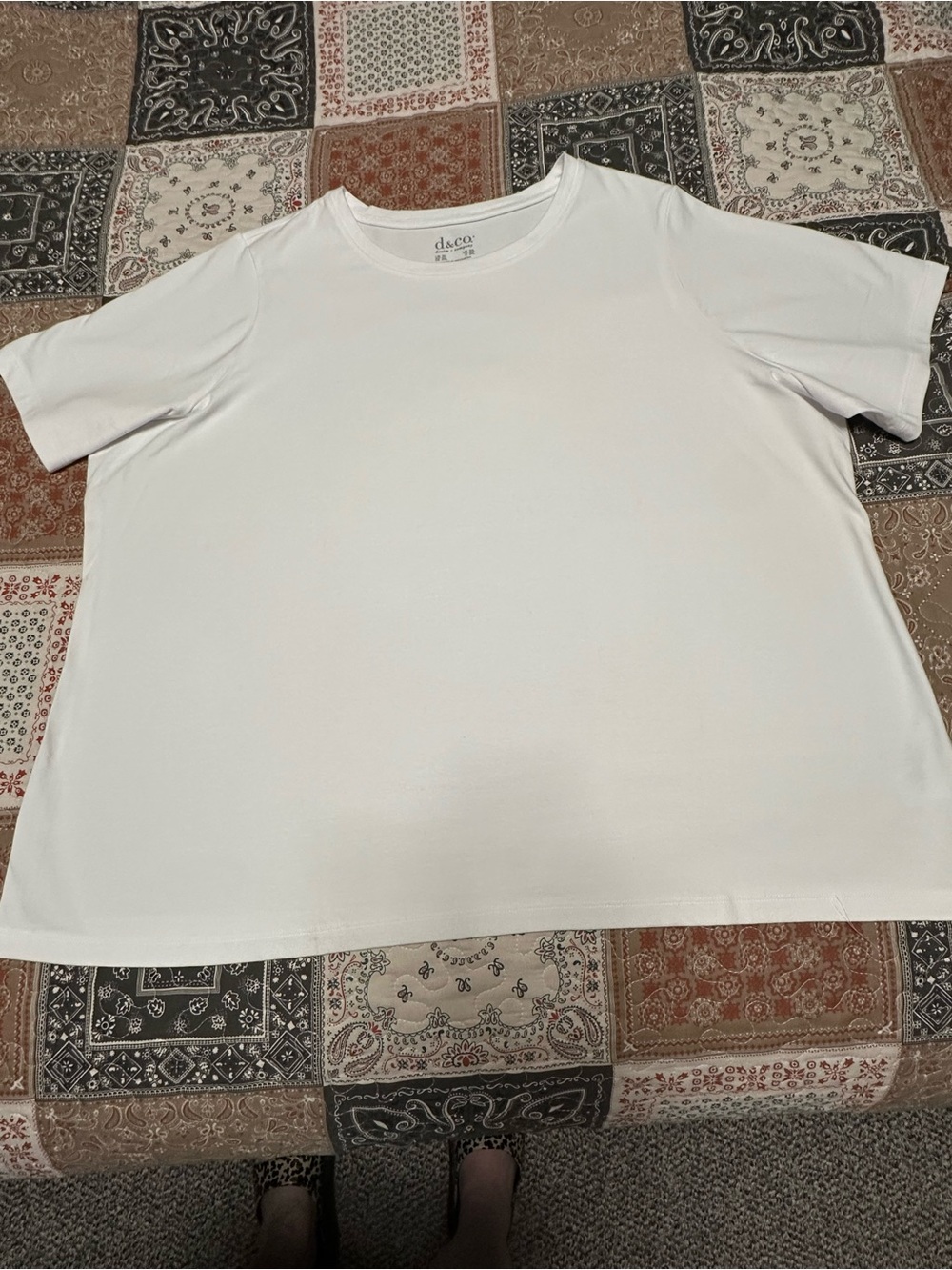 Denim & Co. Essentials Women’s Classic Crew Neck T-Shirt in White